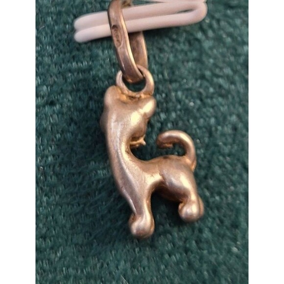 Sterling Silver Cat Charm 925 Whimsical Feline Pendant Pet Lover Gift Jewelry - Picture 2 of 7